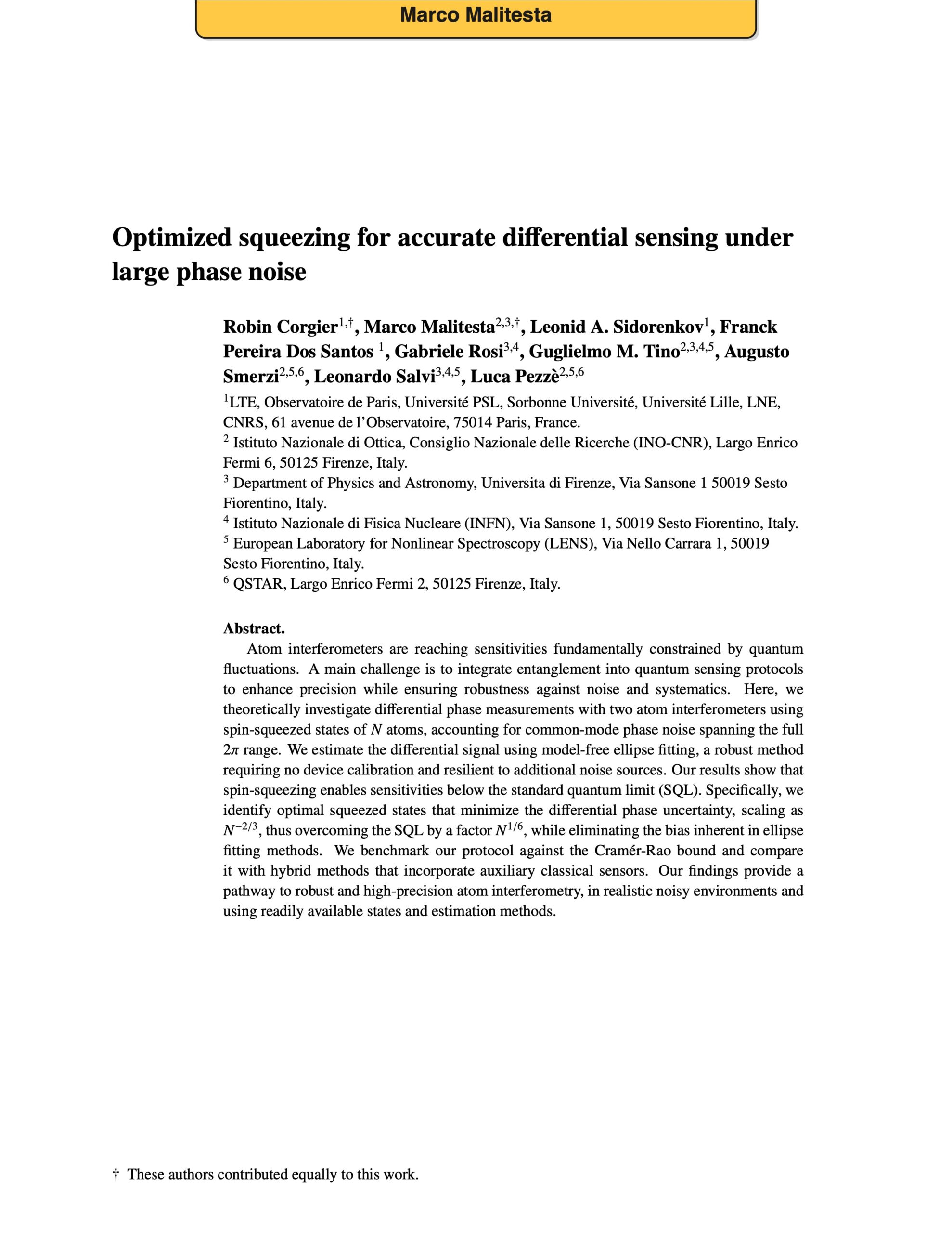 Optimized squeezing for accurate differential sensing under large phase noise